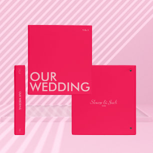 Photo Album Binder Our Wedding Dark Pink