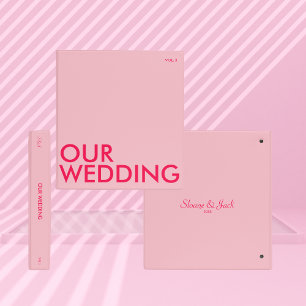 Photo Album Binder Our Wedding Light Pink
