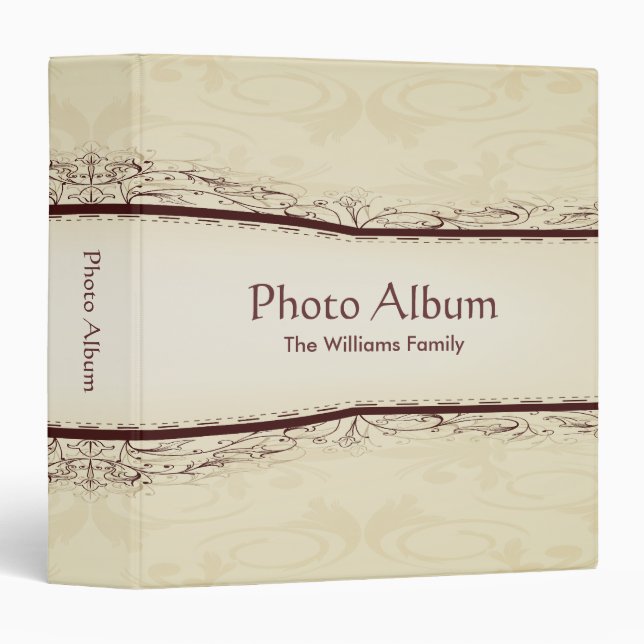 Photo Album Elegant Scroll Pattern Binder (Front/Spine)