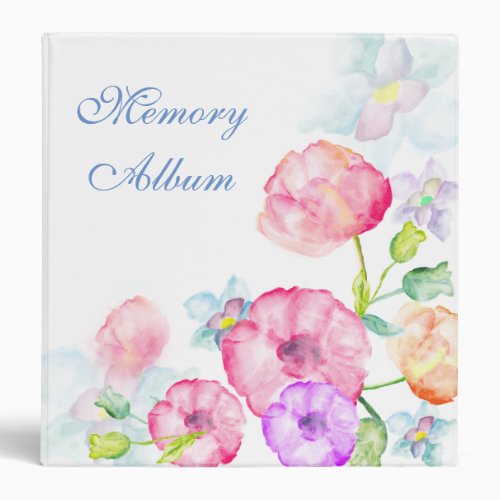 Photo Album Elegant Watercolor Floral Binder
