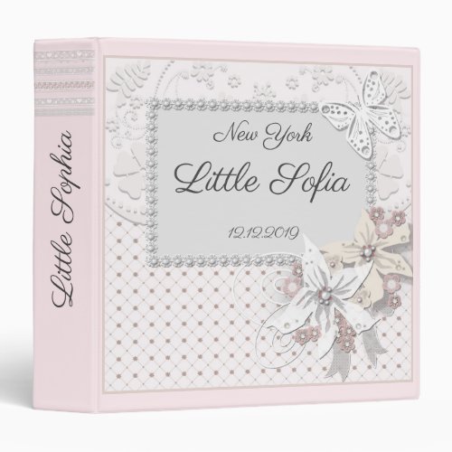 Photo album little girl baby pink scrapbooking 3 ring binder