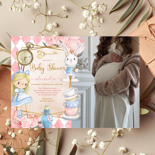 Photo Alice in Wonderland  Baby Shower Invitation (Creator Uploaded)