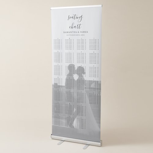 Photo Alphabetical Wedding Seating Chart Retractable Banner