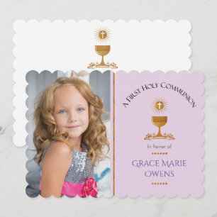 Photo and Chalis First Communion Invitation