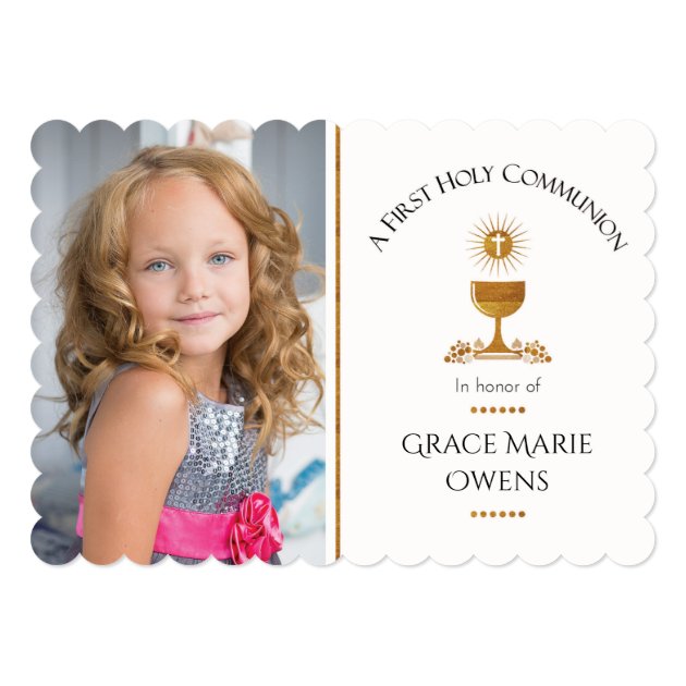 Photo And Chalis First Communion Invitation
