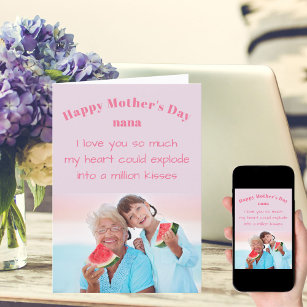 Photo and Cute Wording for Nana Mothers Day Card