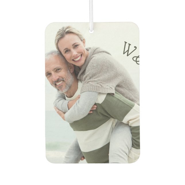 Photo and Initials Personalized Heart Shape Air Freshener (Front)