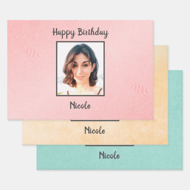 Photo And Monogram Wrapping Paper Sheets (Set)