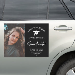 Photo and name congrats the graduate custom car magnet