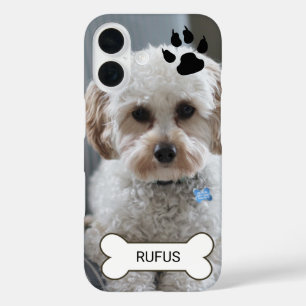 Photo  And Name Custom Made Personalized Dog iPhone 16 Case