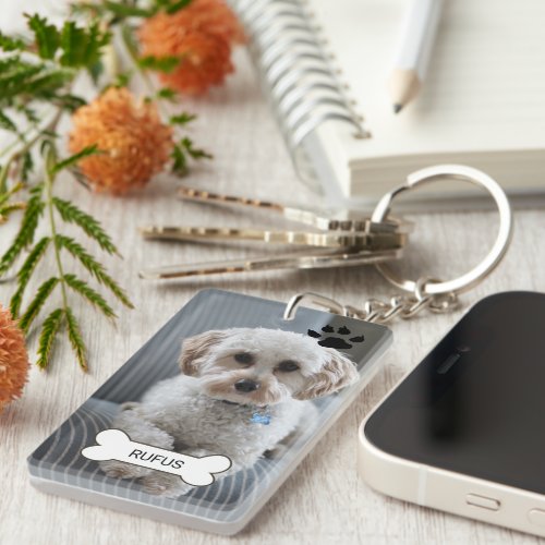 Photo  And Name Custom Made Personalized Dog Keychain