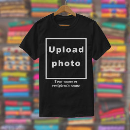 Photo and Name on Black and Other Dark Color T-Shirt