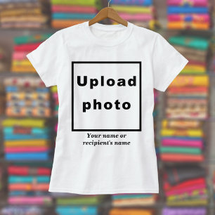 Photo and Name on Women's White and Light Color T-Shirt