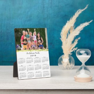 Photo and Name Personalized 2019 Calendar Desktop Plaque