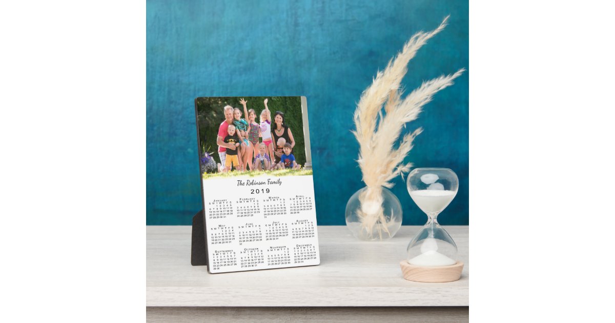 Photo And Name Personalized 2019 Calendar Desktop Plaque