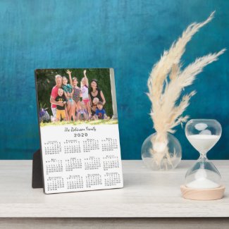 Photo and Name Personalized 2020 Calendar Desktop Plaque