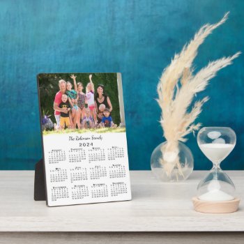 Photo And Name Personalized 2024 Calendar Desktop Plaque by RocklawnArts at Zazzle