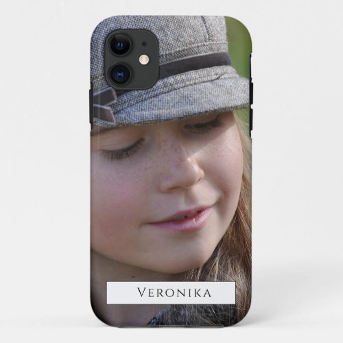 Photo and name personalized modern typography iPho iPhone 11 Case