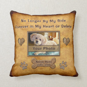 Photo and Name, Sympathy Gift for Loss of Dog Throw Pillow