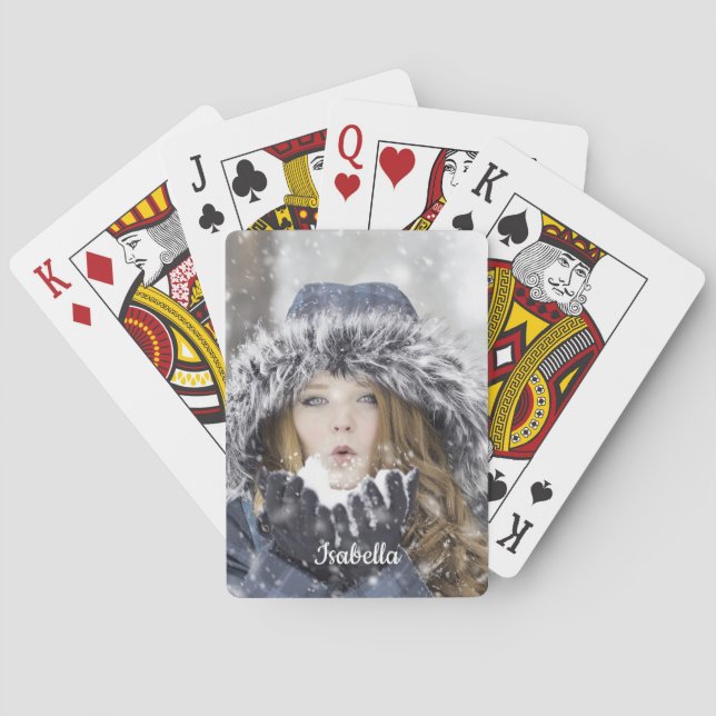 Photo and Name Template Create Your Own Poker Cards (Back)