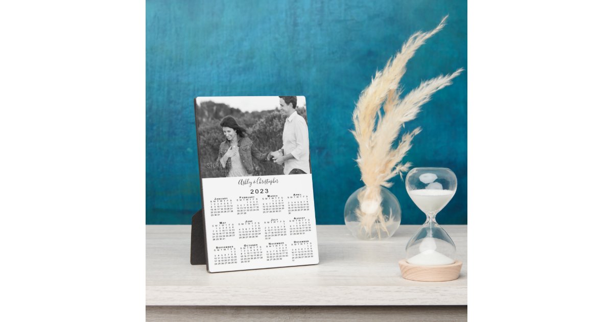 photo-and-names-personalized-2023-calendar-desktop-plaque-zazzle