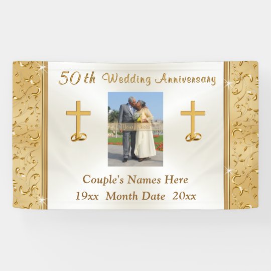 PHOTO and Personalized 50th Anniversary Banner