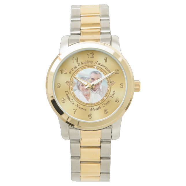 Photo and Personalized, Anniversary Gift for Wife Watch (Front)
