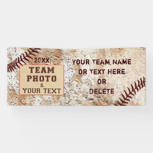 Photo and Personalized Baseball Banner Vintage Banner