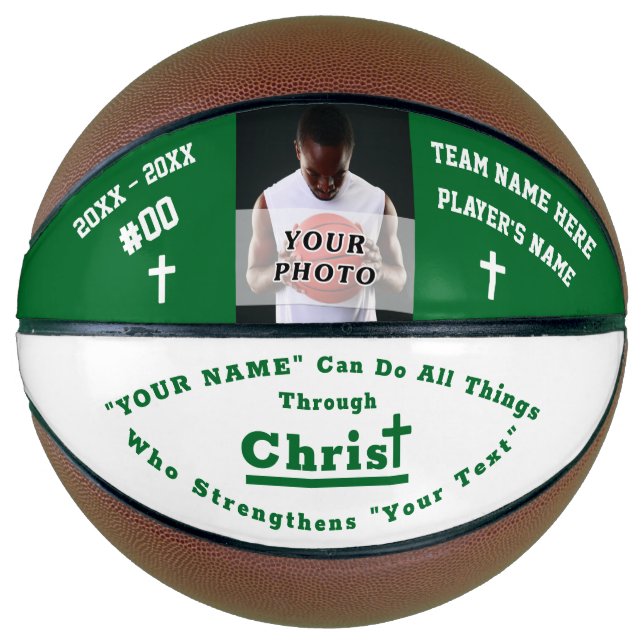 Photo and Personalized, Bible Verse Basketball (Front)