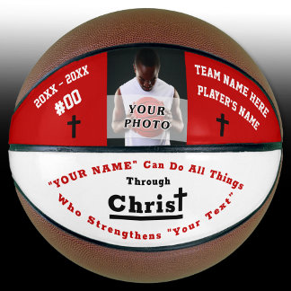 Photo and Personalized Bible Verse Basketball