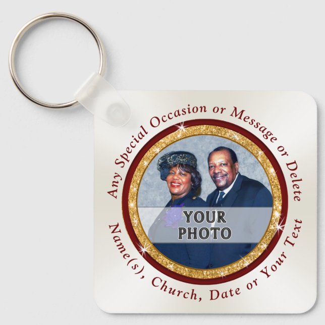 Photo and Personalized, Christian Party Favors Keychain (Front)