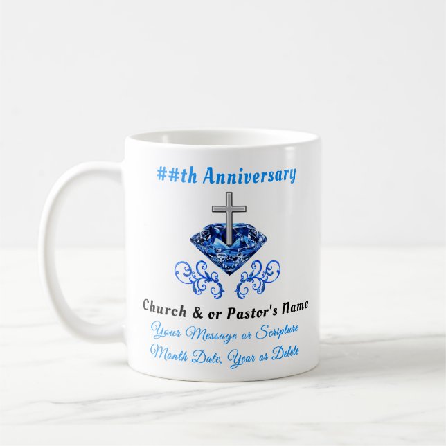 Photo and Personalized Church Anniversary Gifts Coffee Mug (Left)