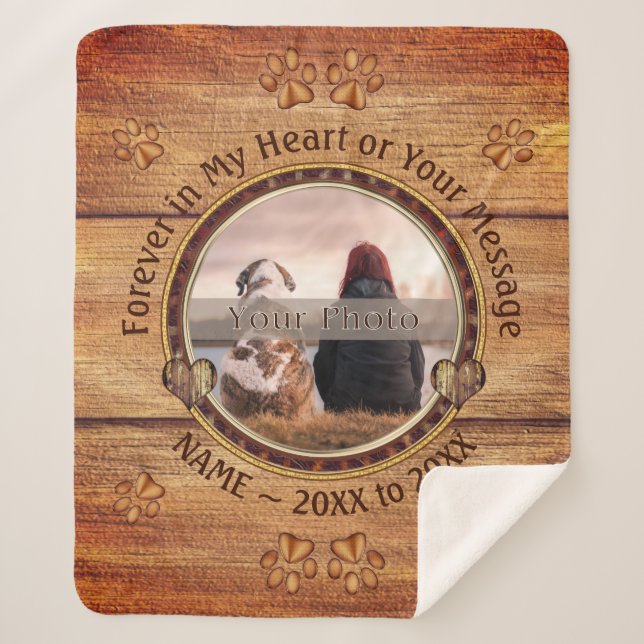 Photo and Personalized, Dog Memorial Blanket (Front)