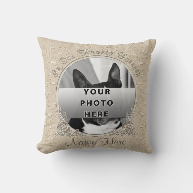 Photo and Personalized Dog Sympathy Gift Ideas Throw Pillow (Front)