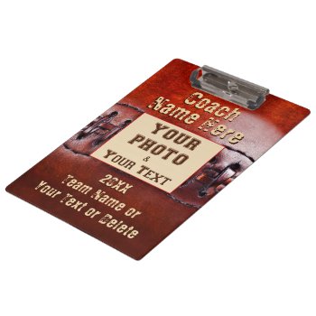 Photo And Personalized Football Coach Clipboard by YourSportsGifts at Zazzle