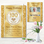 Photo and Personalized, Happy 100th Birthday Card