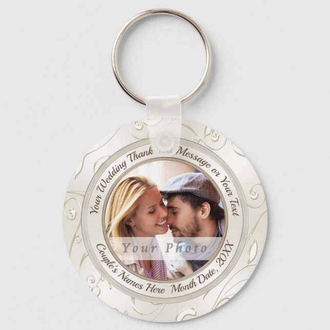 Photo and Personalized Keychain Wedding Favors (Front)