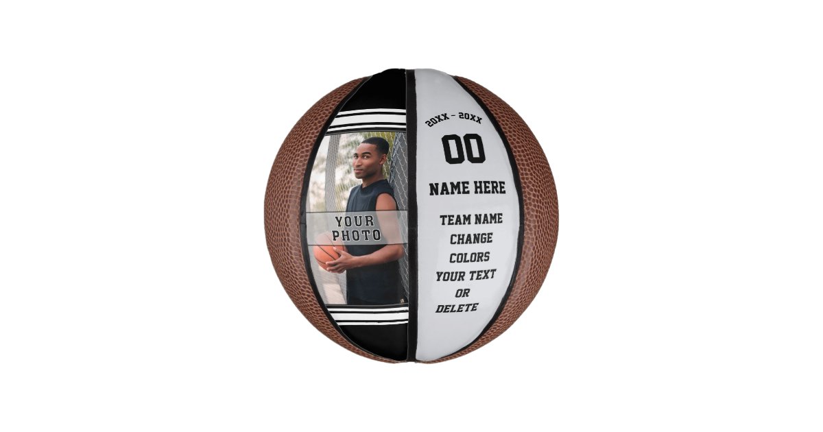 Photo And Personalized Mini Basketball Your Colors Zazzle Com