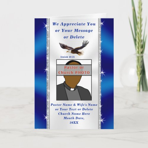Photo and Personalized Pastor Appreciation Cards