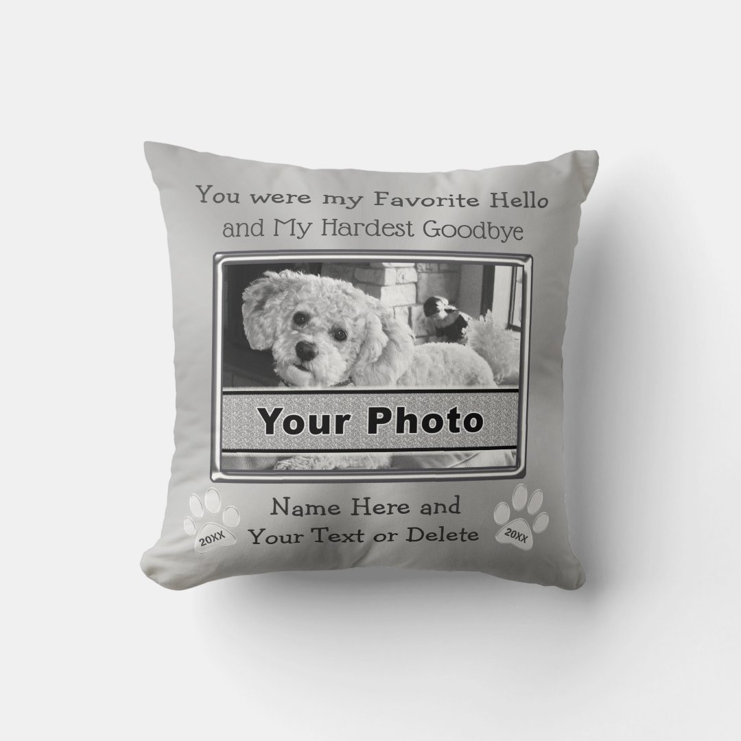 PHOTO and Personalized Pet Memorial Pillow Zazzle