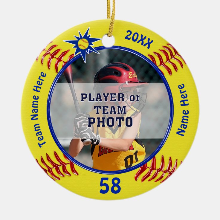 Photo and Personalized Softball Team Gift Ideas Ceramic Ornament Zazzle