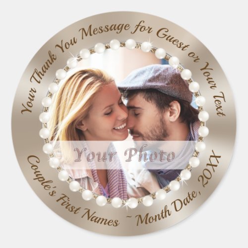 PHOTO and Personalized Stickers for Wedding Favors