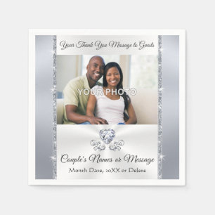 Photo and Personalized Wedding Cocktail Napkins