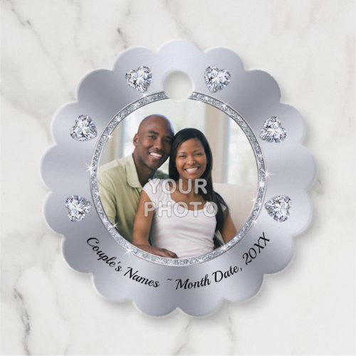 Photo and Personalized Wedding Favor Tags