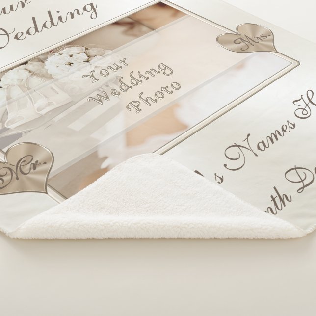 Photo and Personalized Wedding Throw Blanket (3/4)