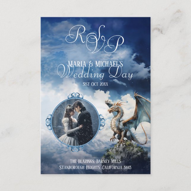 Photo and QR Code RSVP Celtic Dragon Enclosure (Front)