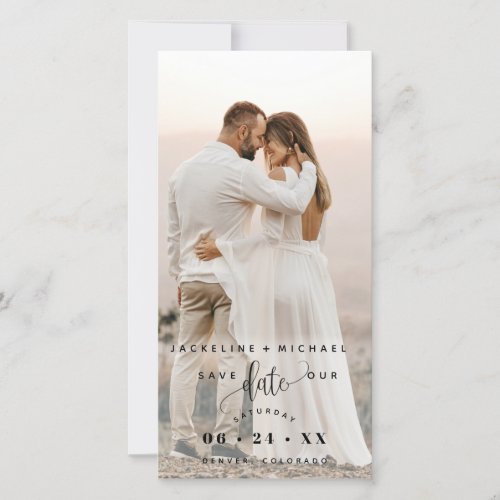 Photo and Script Wedding Save The Date Bookmark