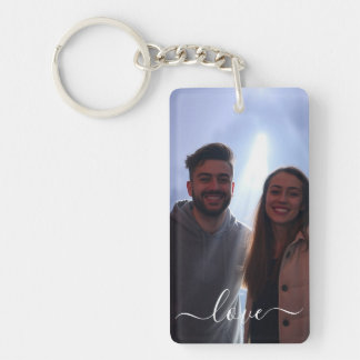 Photo and Text 2 Photo Collage Keychain