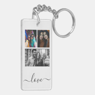  Photo and Text 4 Photo Collage  Keychain
