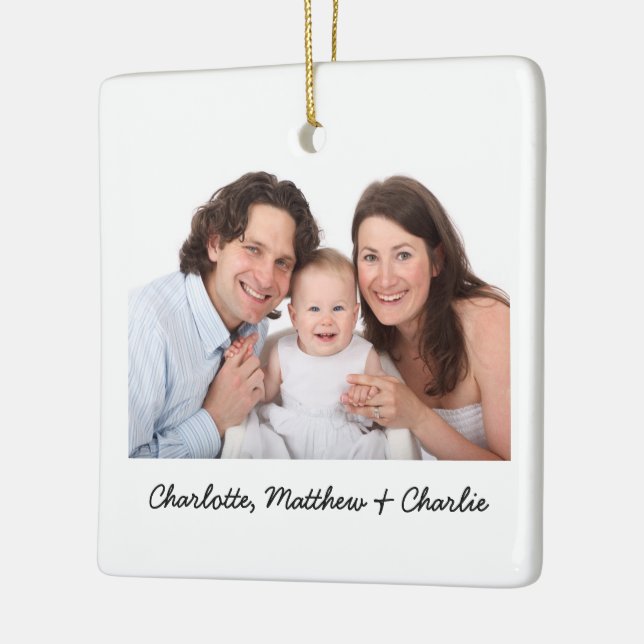 Photo and Text Custom Personalized Ceramic Ornament (Left)